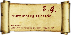 Pruzsinszky Gusztáv névjegykártya