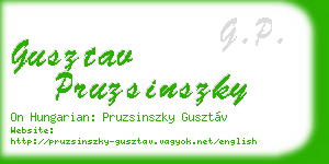 gusztav pruzsinszky business card